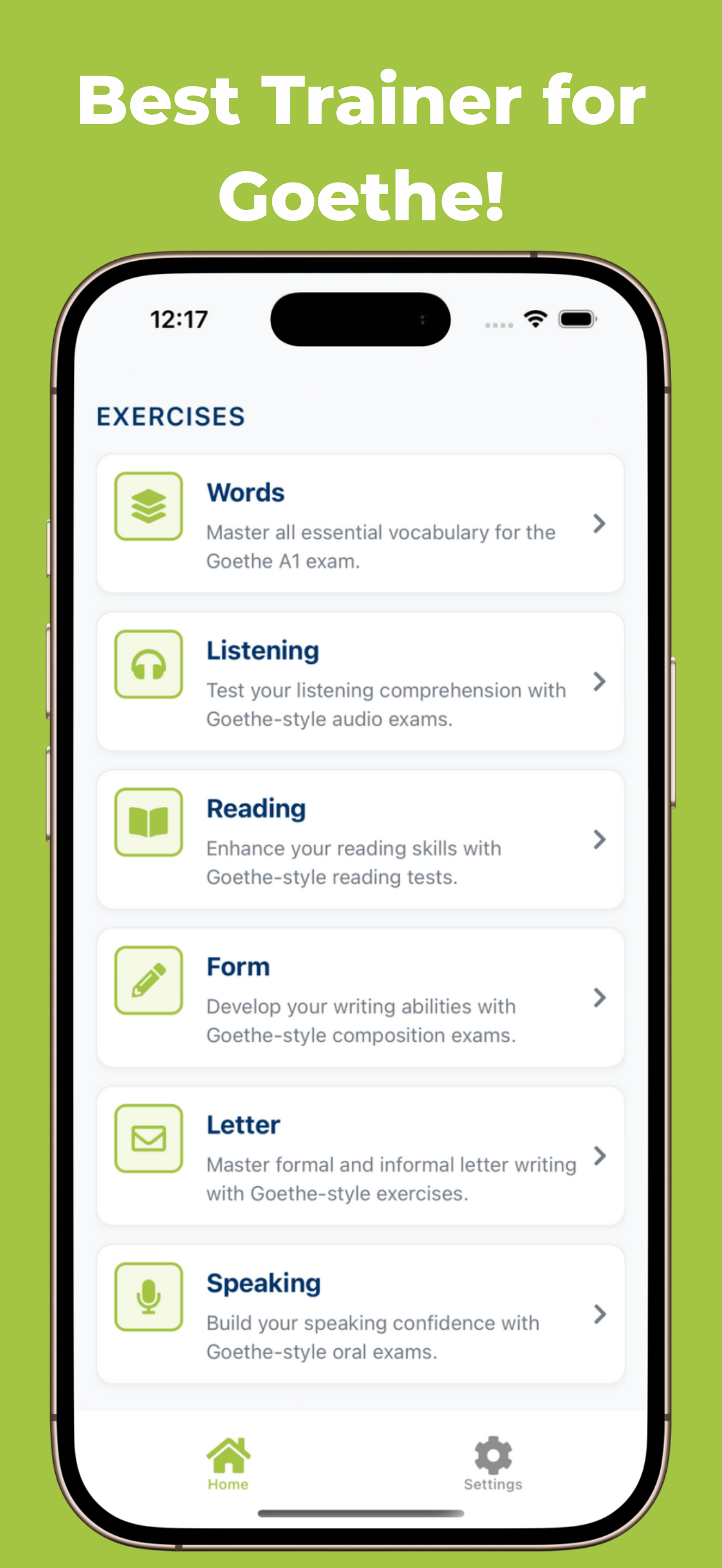 Goethe A1 auf dem iPhone-Homescreen