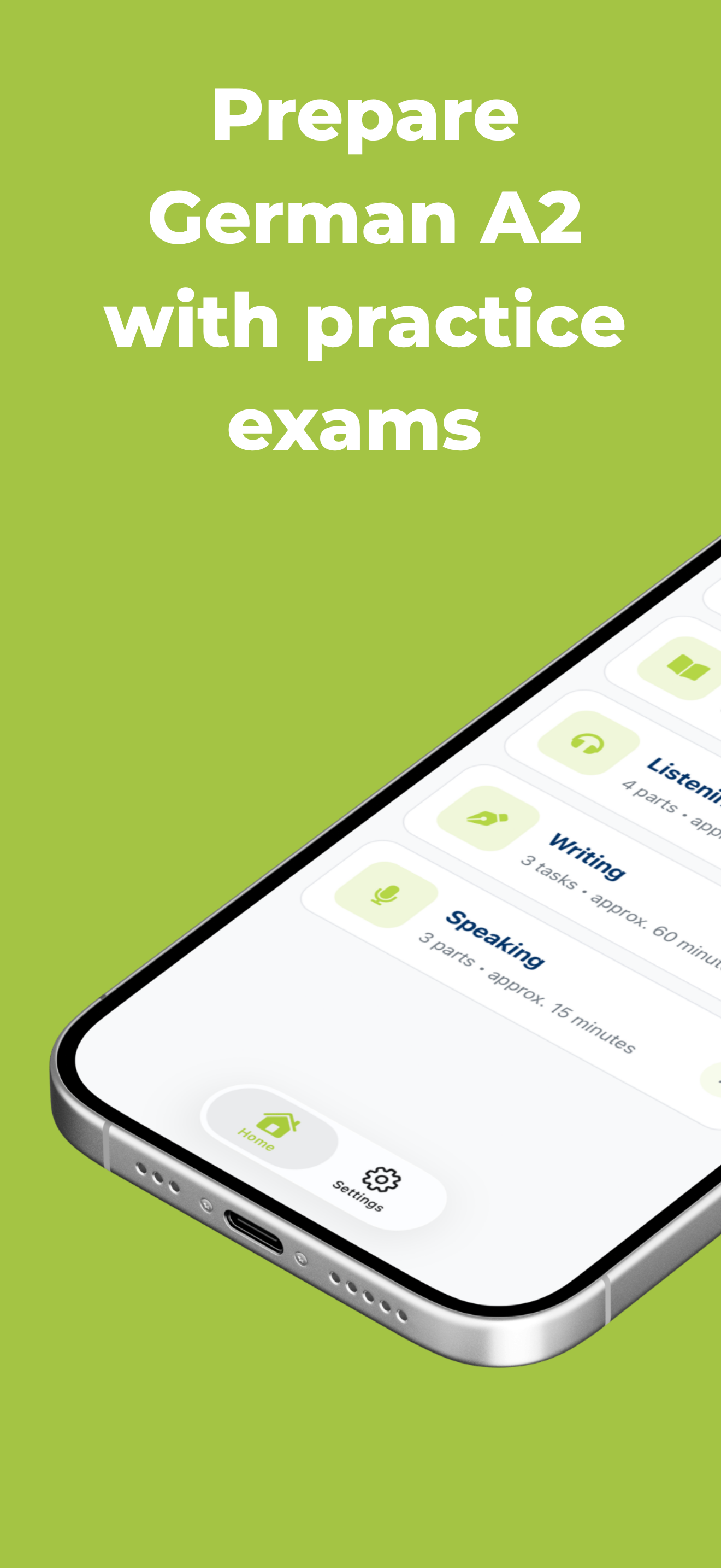 Goethe A2 auf dem iPhone-Homescreen