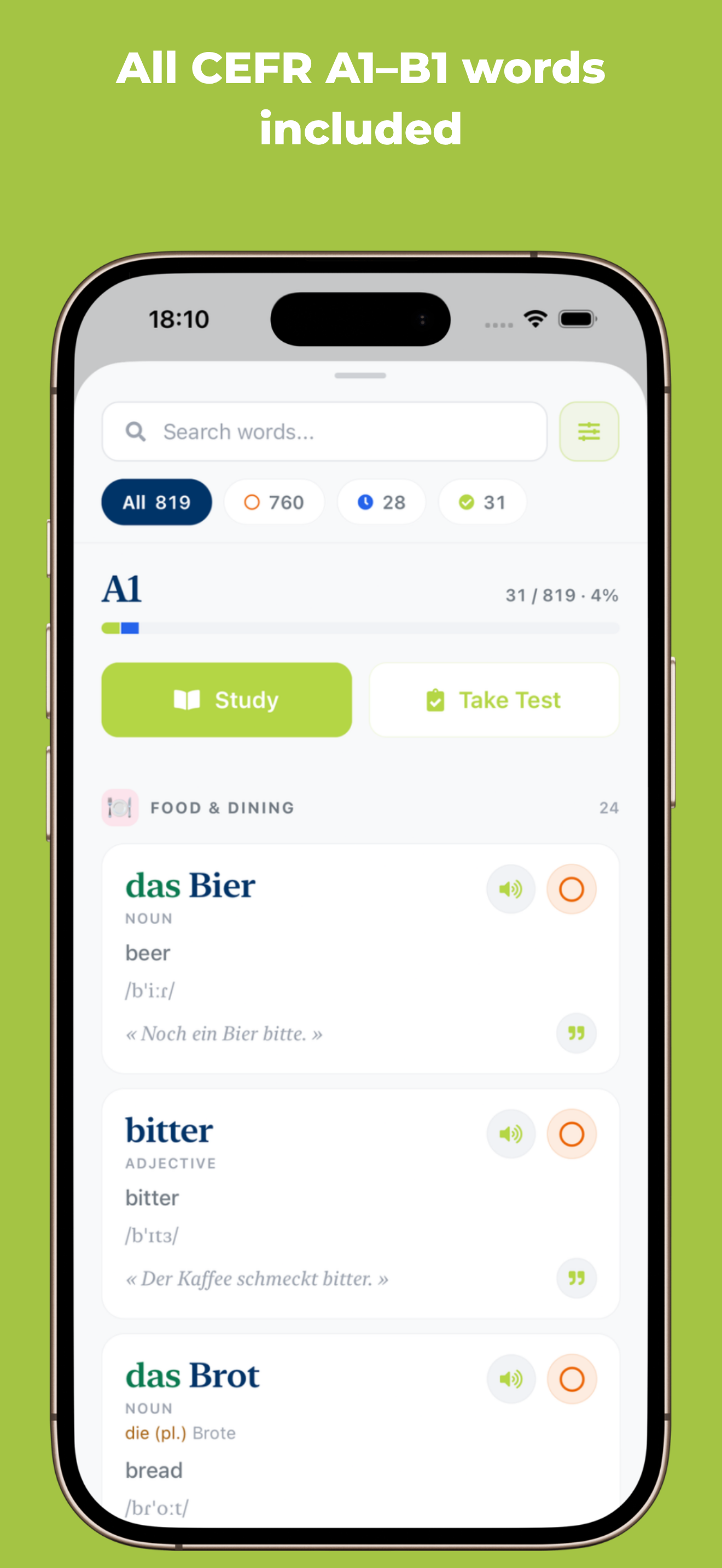 Progress tracking in Goethe A1 to B1: Flashcards