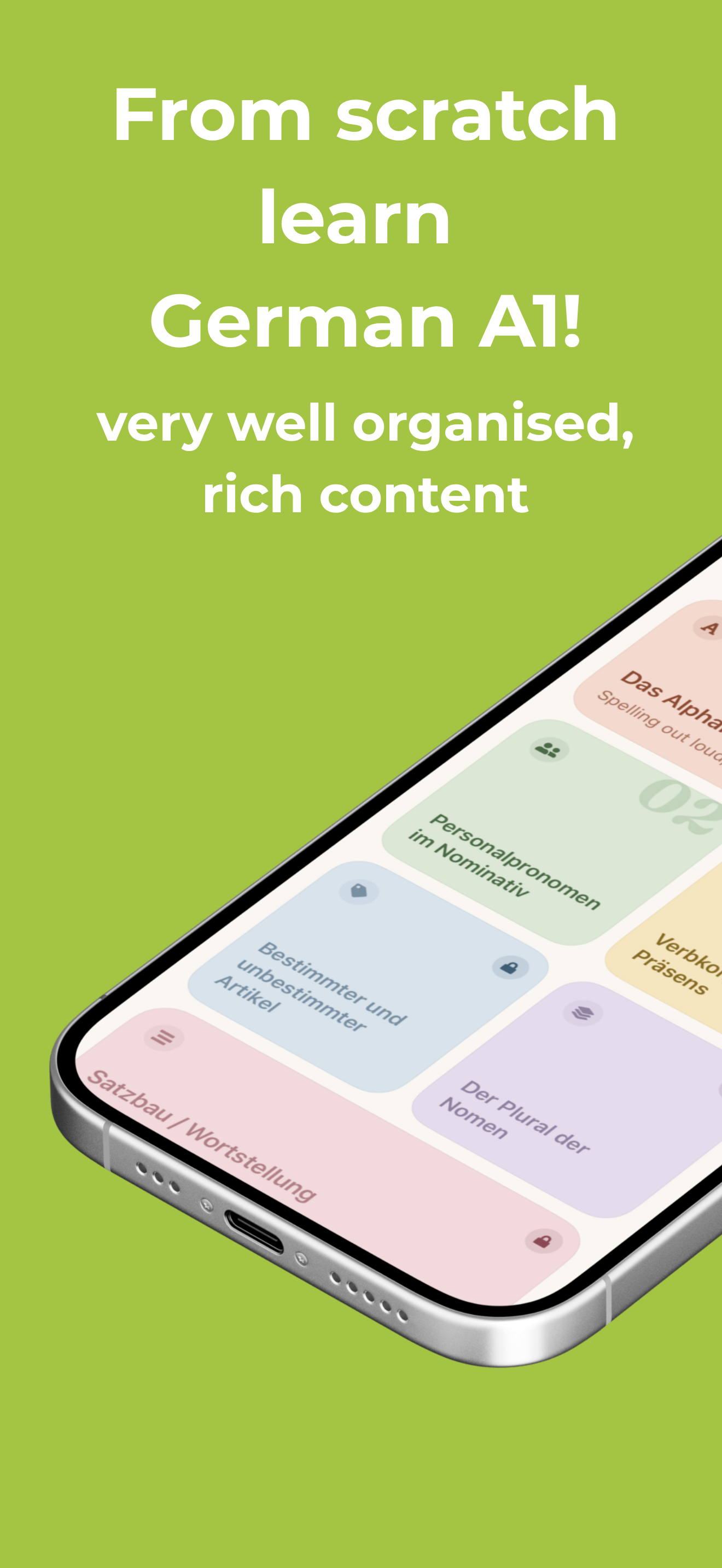 Goethe A1: German Grammar auf dem iPhone-Homescreen